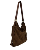 BOHEMIA GATHERED SHOULDER BAG in Umber Suede gathered, shoulder bag Kendall Conrad   