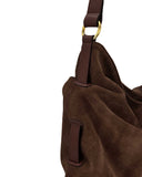 BOHEMIA GATHERED SHOULDER BAG in Umber Suede gathered, shoulder bag Kendall Conrad   