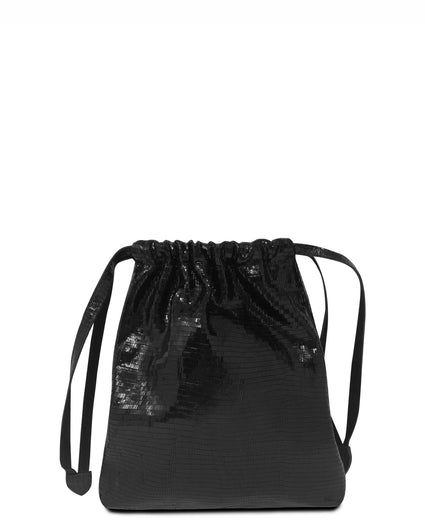 BOLSA POUCH in Black Lizard leather pouch Kendall Conrad   