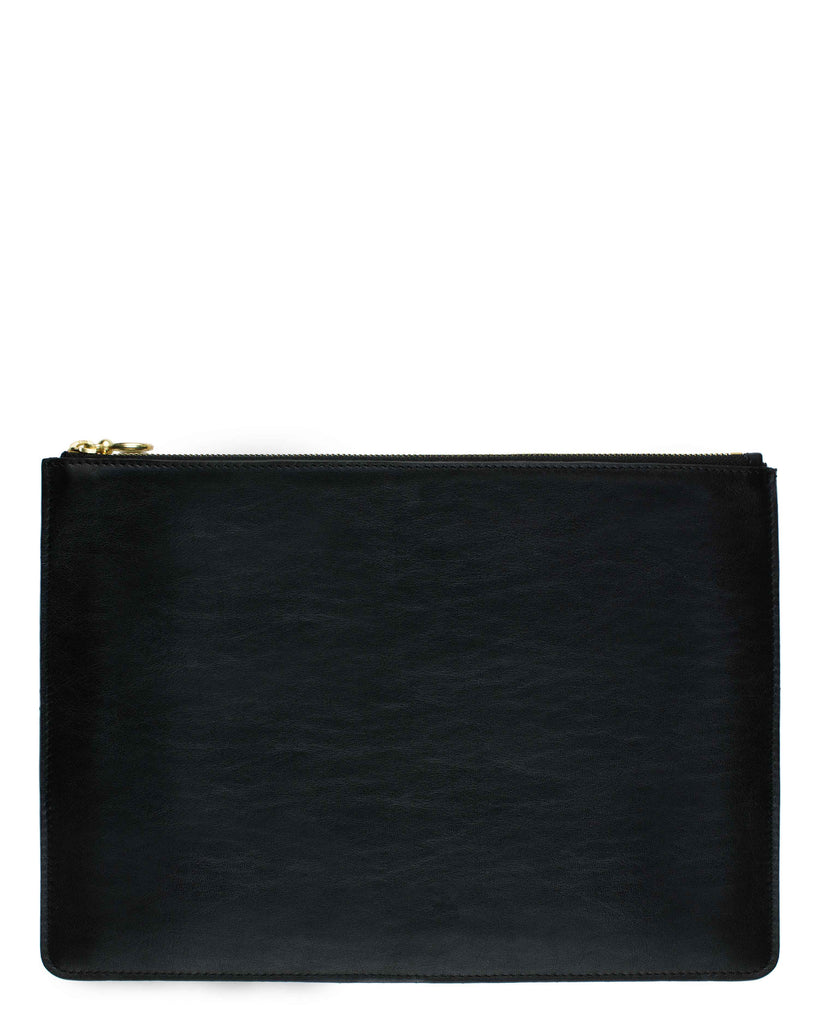 BOLSILLO III ZIP POUCH in Black Napa leather case Kendall Conrad   