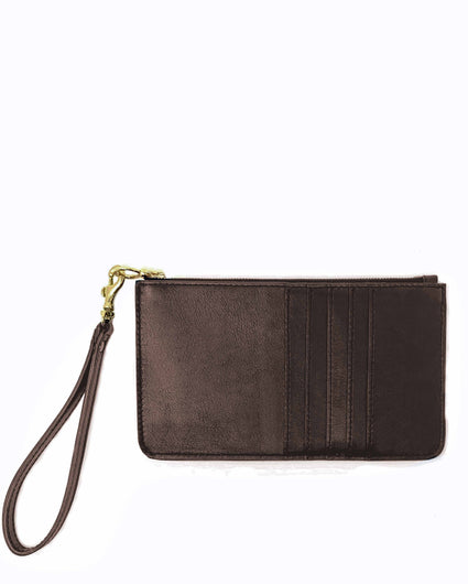 BOLSILLO PHONE WALLET in Chocolate Napa leather case Kendall Conrad   
