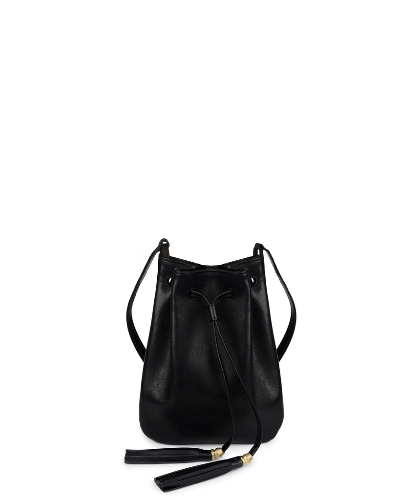 BONITA I DRAWSTRING CROSSBODY BAG in Black Napa small bag Kendall Conrad   