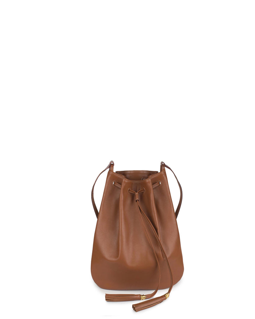 BONITA I DRAWSTRING CROSSBODY BAG in Sienna Napa small bag Kendall Conrad   