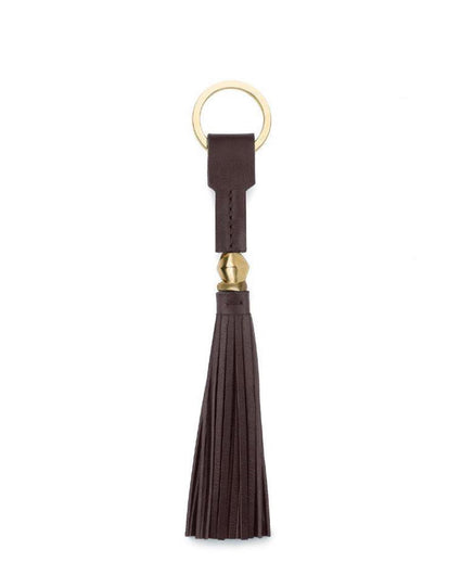 BORLITA KEY CHAIN in Chocolate Napa Leather leather keychain Kendall Conrad   