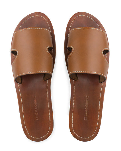 CAGANCHO SLIDES in Sienna Bridle Leather sandals Kendall Conrad   