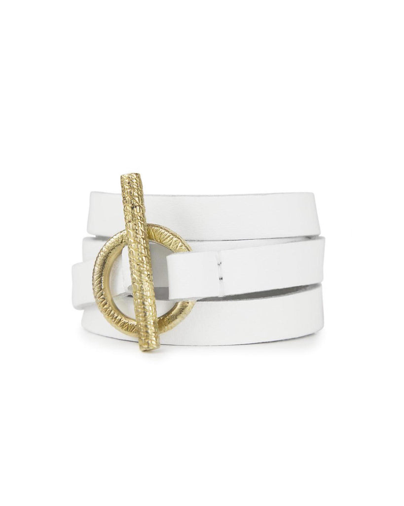 CAMEROON WRIST WRAP in White Napa leather bracelet Kendall Conrad   