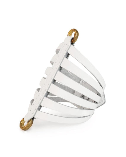 CINCHA CUFF in White Napa leather bracelet Kendall Conrad   