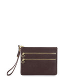 COCO ZIP CASE in Chocolate Napa leather case Kendall Conrad   