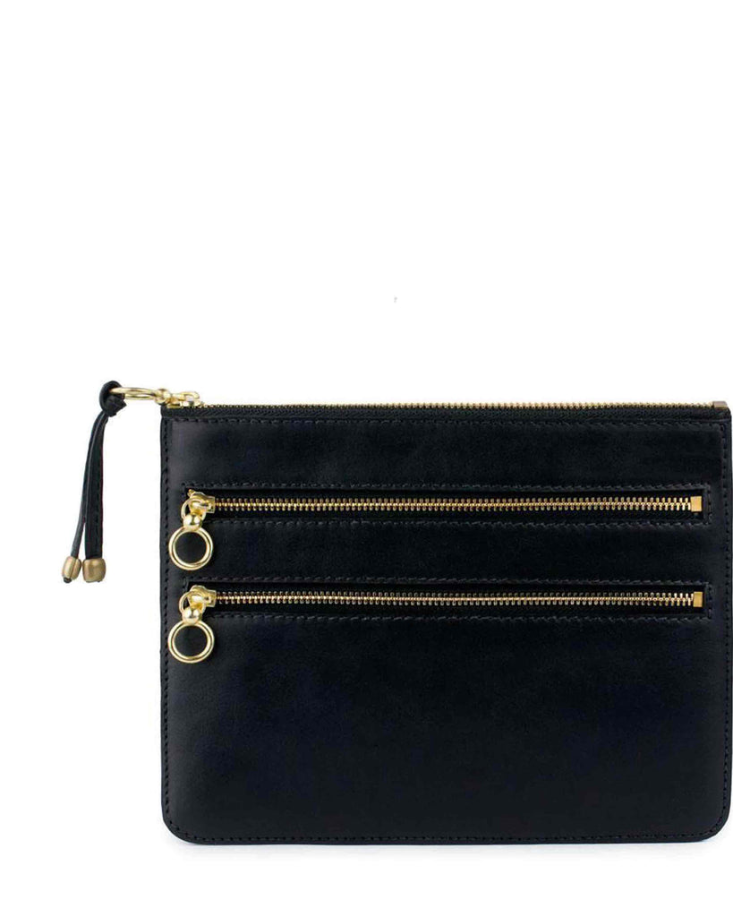 COCO ZIP CASE in Black Napa leather case Kendall Conrad   