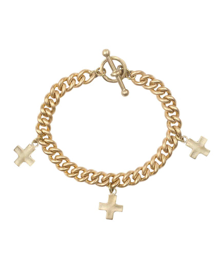CROSS CHAIN BRACELET jewelry, Kendall Conrad Brass  