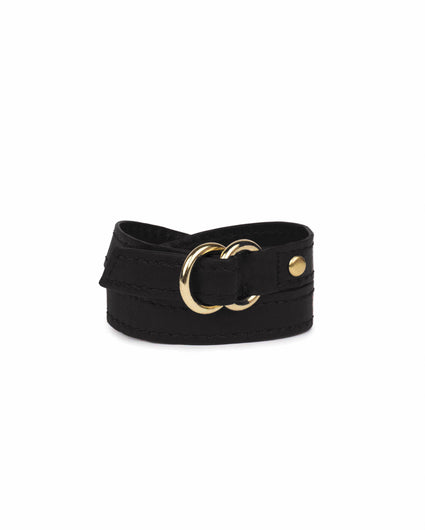 DOUBLE RING WRIST WRAP in Black Napa leather Kendall Conrad   
