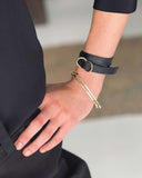 DOUBLE RING WRIST WRAP in Black Napa leather Kendall Conrad   