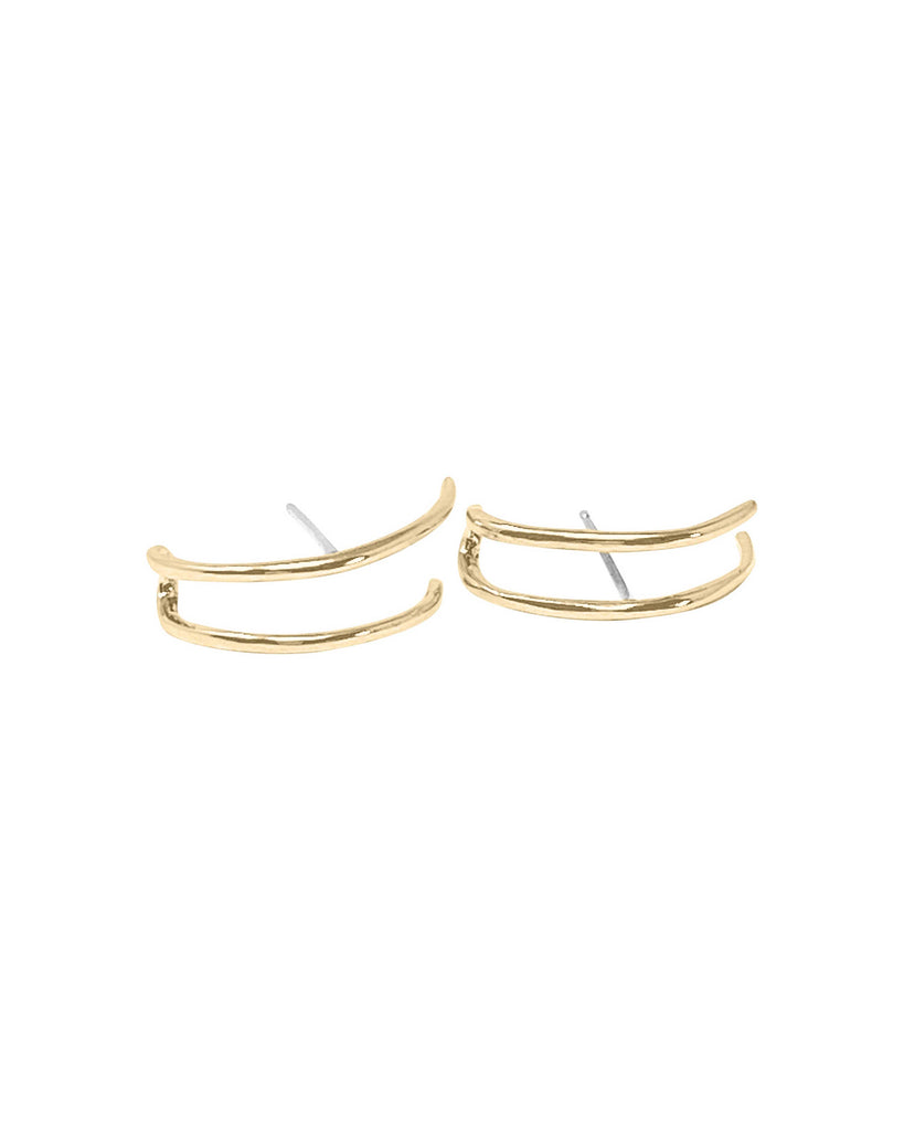 THIN ROUNDED II POSTS EARRINGS jewelry, Kendall Conrad Brass  