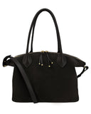 FIGUERES SHOULDER AND CROSSBODY BAG in Black Suede large leather bag Kendall Conrad   