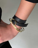 DOUBLE RING WRIST WRAP in Black Napa leather Kendall Conrad   