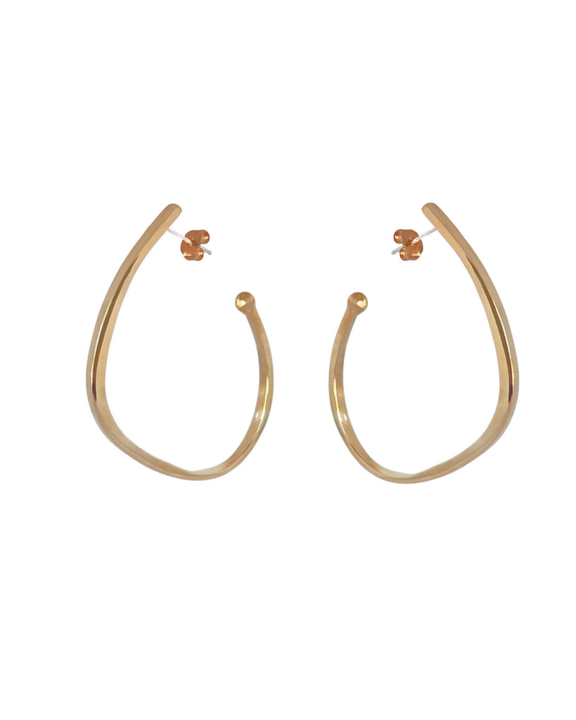 FLAT OBLIQUE HOOP EARRINGS bangle Kendall Conrad Solid Brass  