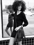GIRONA FRANJA FRINGE BAG in Black Napa leather fringe bag Kendall Conrad   