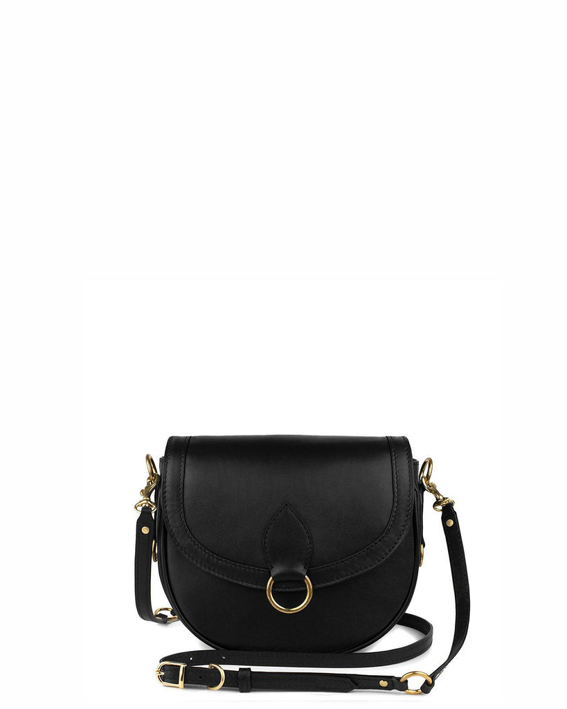 GITANA V SADDLEBAG in Black Napa small leather bag Kendall Conrad   