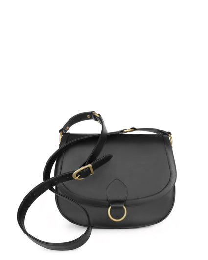 GITANA in Saddlebag Black Napa medium leather bag Kendall Conrad   