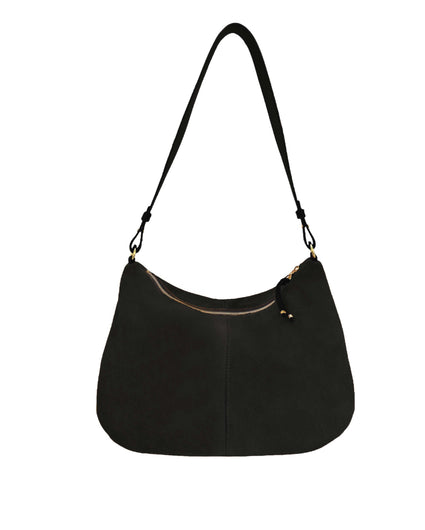 GUAPA HOBO BAG in Black Suede hobo bag Kendall Conrad   