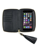 iPHONE CASE in Black Napa leather case Kendall Conrad   