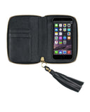 iPHONE CASE in Black Napa leather case Kendall Conrad   