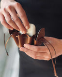 KHADIJA AIRPODS CASE in Sienna Napa leather case Kendall Conrad   