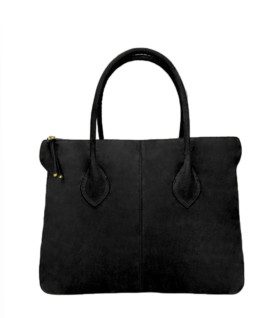LUPE SINO II TOTE BAG in Black Suede tote bag Kendall Conrad   