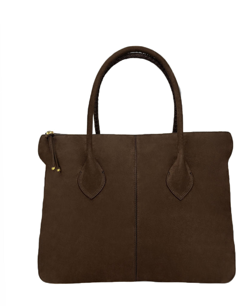 LUPE SINO II TOTE BAG in Umber Suede tote bag Kendall Conrad   