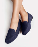 MANOLETE LOAFERS in Navy Suede loafers Kendall Conrad   