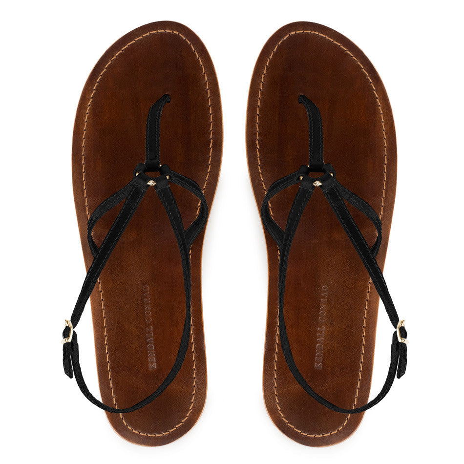 MARTINGALA SANDALS in Black Napa Leather sandals Kendall Conrad   