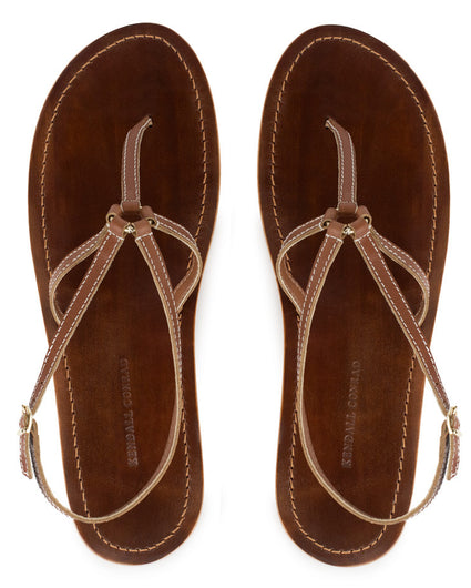 MARTINGALA SANDALS in Cognac Napa Leather sandals Kendall Conrad   