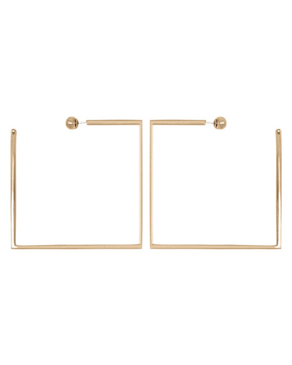 NAKED SQUARE II HOOP EARRINGS jewelry, Kendall Conrad Brass  