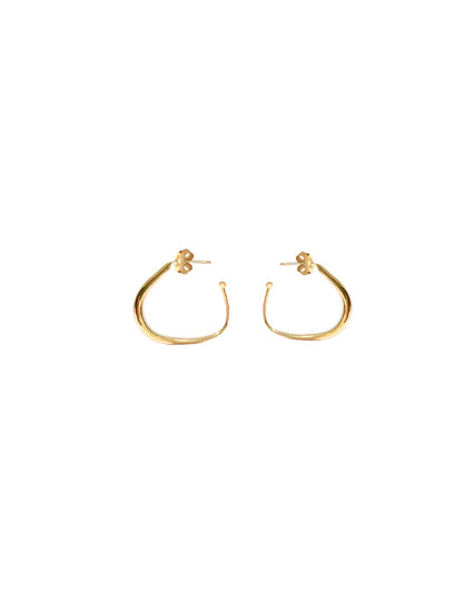 THIN OBLIQUE SMALL HOOP EARRINGS  Kendall Conrad Gold Plated  