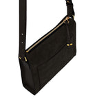 OLIMPIA CROSSBODY AND SHOULDER BAG in Black Suede leather bag, Kendall Conrad   