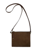 OLIMPIA CROSSBODY AND SHOULDER BAG in Umber Suede leather bag, Kendall Conrad   