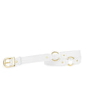1" RING BELT in White Napa leather belt Kendall Conrad   