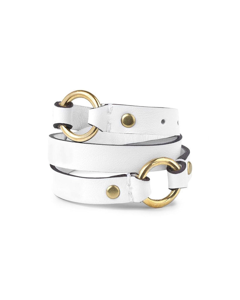 PACHA WRIST WRAP in White Napa leather cuff Kendall Conrad   