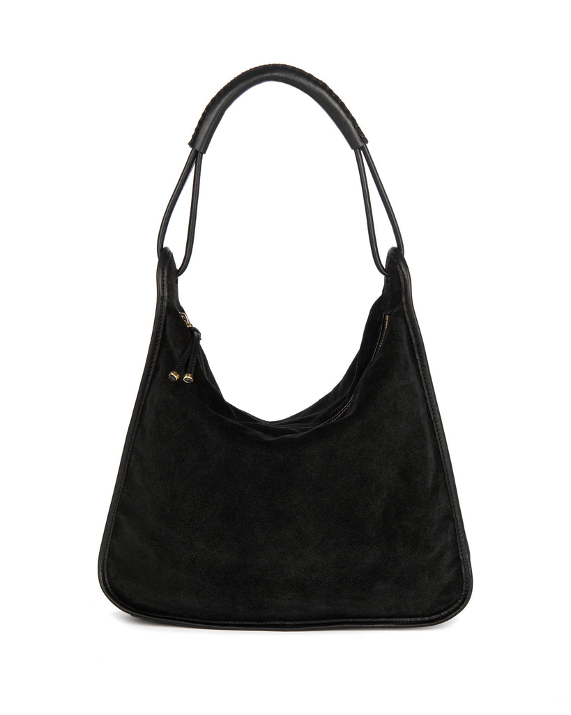 PAZ SHOULDER BAG in Black Suede shoulder bag Kendall Conrad   