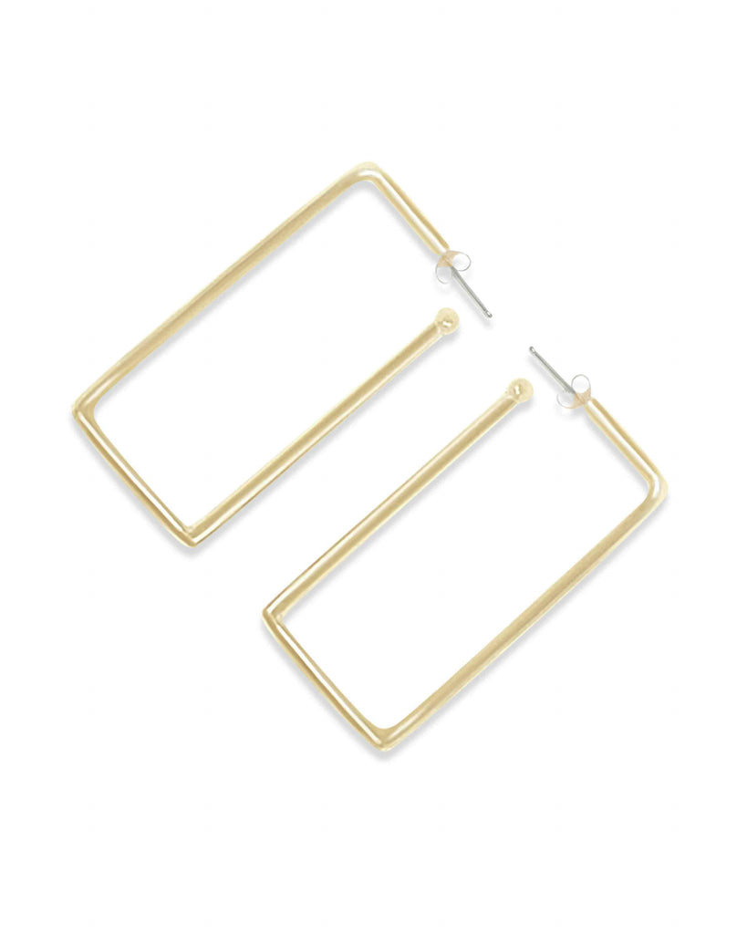 RECTANGLE HOOP EARRINGS jewelry, Kendall Conrad Solid Brass  