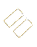 RECTANGLE HOOP EARRINGS jewelry, Kendall Conrad Solid Brass  