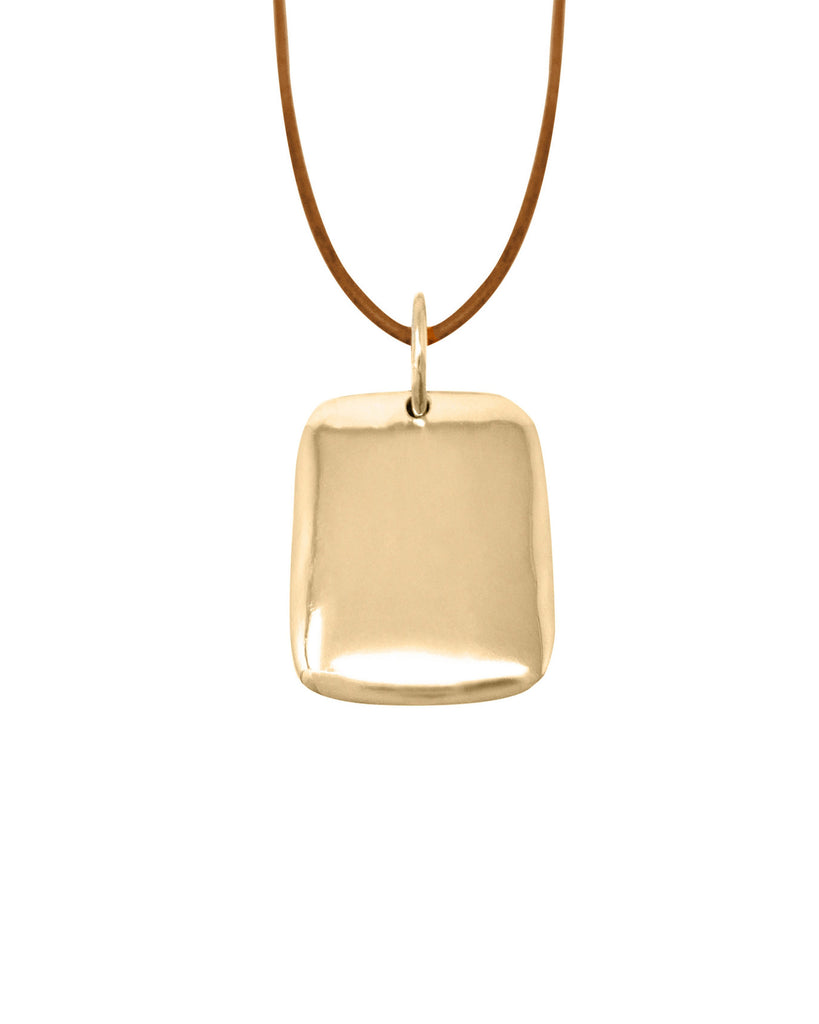 RECTANGLE PENDANT new jewelry arrivals, Kendall Conrad Brass Natural Brown 
