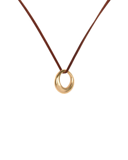ROUNDED RING I PENDANT Charms & Pendants Kendall Conrad Gold Plated Natural Brown 