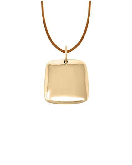SQUARE PENDANT jewelry, Kendall Conrad Brass Natural Brown 