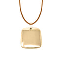 SQUARE PENDANT jewelry, Kendall Conrad Brass Natural Brown 