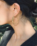 FLAT OBLIQUE HOOP EARRINGS bangle Kendall Conrad   