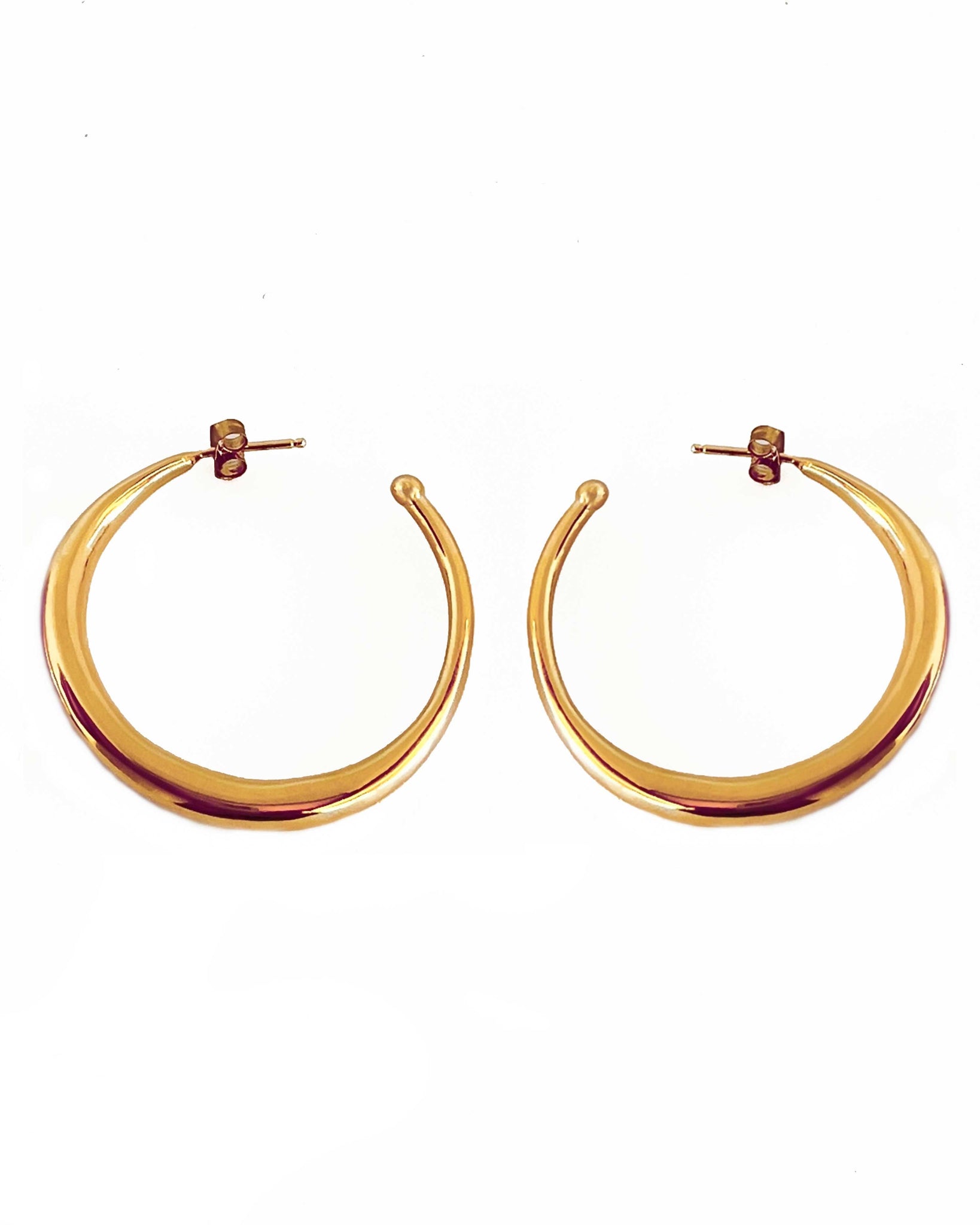 THICK ROUNDED HOOP EARRINGS – Kendall Conrad