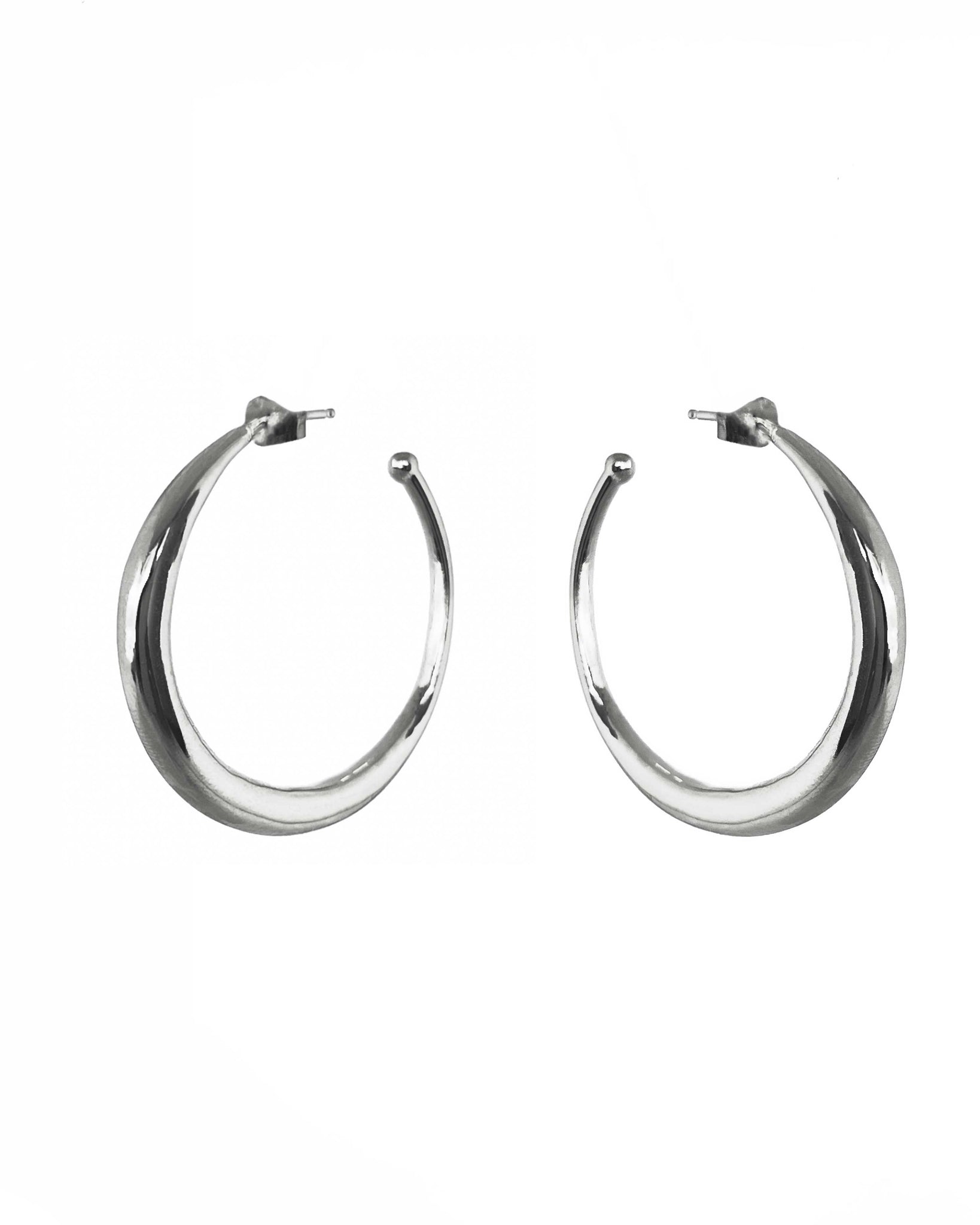 thick small silver hoop earrings