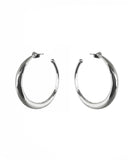 THICK ROUNDED HOOP EARRINGS jewelry, Kendall Conrad Large Sterling Silver 