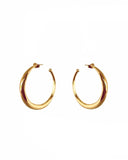 THICK ROUNDED HOOP EARRINGS jewelry, Kendall Conrad Medium Gold Plated 